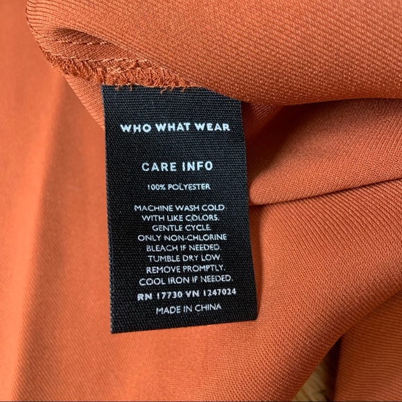 NWT Who What Wear Arabian Spice Burnt Orange Rust Midi Half Wrap Dress XS - Picture 6 of 6